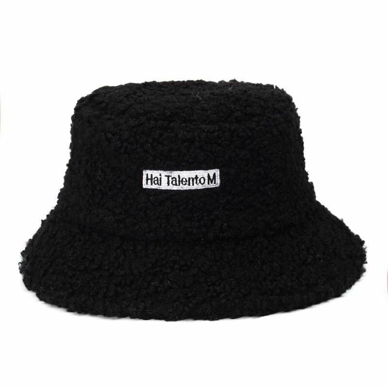 Bucket Hats Lamb Faux Fur Thickened Warm Velvet Winter Outdoor Plush Fisherman