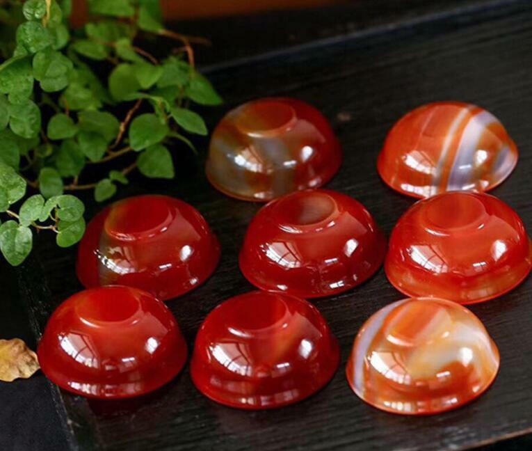 New Antique Natural Carnelian Kung Fu Tea Bowl Red Agate Jade Bowl Tea Cup