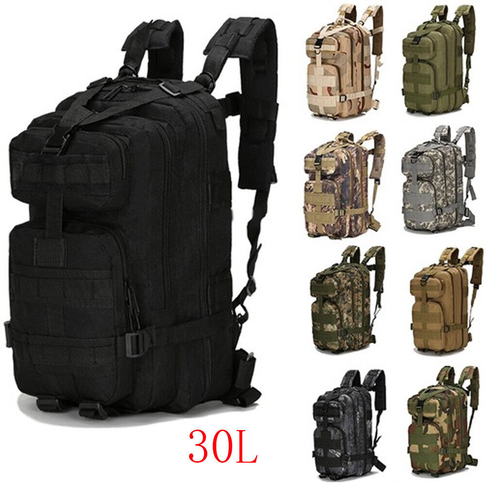 30L Military Tactical Backpack Large Army 3 Day Assault Pack Molle Bag Rucksack