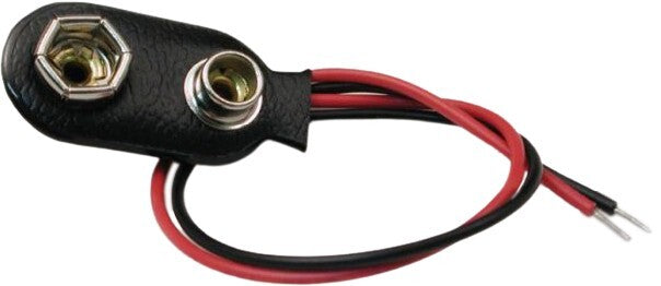 20 Pack 9V Battery Snaps w/ Red & Black Leads, I-Type (1.17" x 0.63" x 0.27")