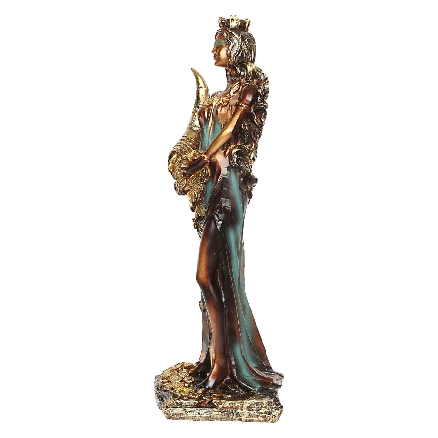 Fortuna Roman Goddess of Good Luck Fortune Tyche Statue Figurine Idol 11 Inch