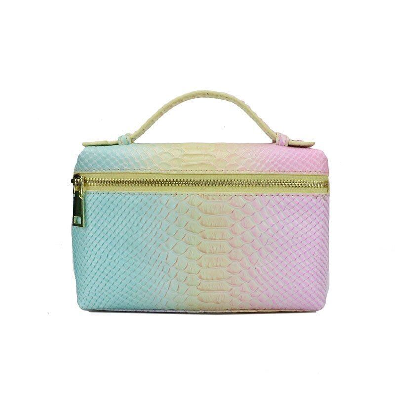 Handbag Embossed Ostrich Leather Portable Bag Small Clutch Bag Purse 19*12*6 CM