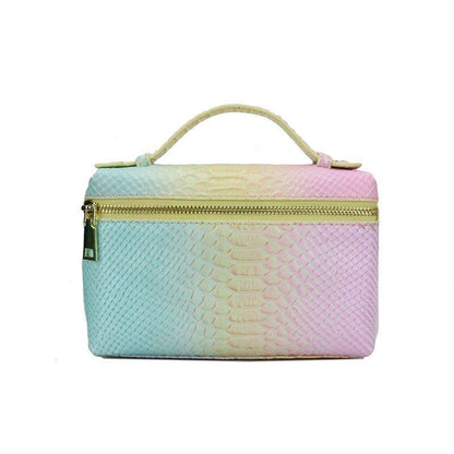 Handbag Embossed Ostrich Leather Portable Bag Small Clutch Bag Purse 19*12*6 CM