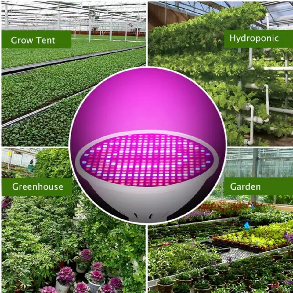 300LED Grow Light Bulb Full Spectrum Light for Indoor Plants Flowers Veg Growing