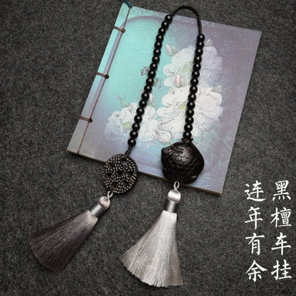 Ebony Fish Car Pendant "Year after Year Surplus" Luxury Rearview Mirror Charm
