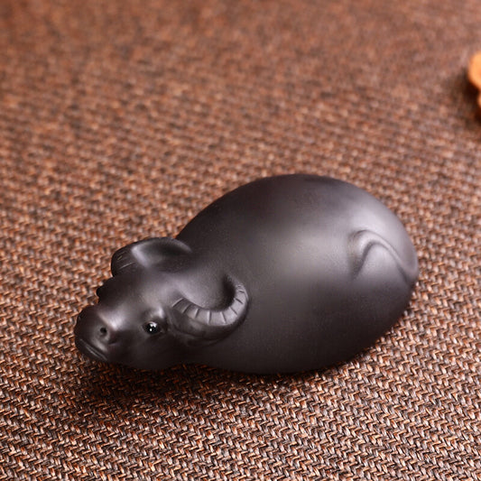 1pc Chinese Bull Statue Tea Pet Table Ornament Tea Play Home Decor Collect Gift