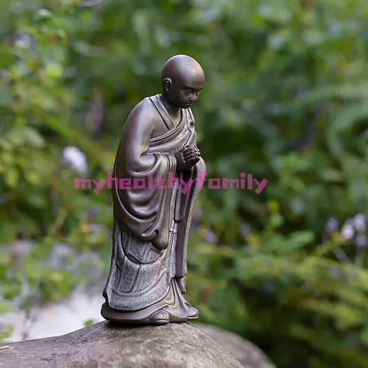 Monk Statue Zen Style Tea Pet Table Decoration Hand Carved Tea Play Figurine New
