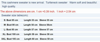 Women Sweaters Turtleneck Pullover Cashmere Knitted Soft Warm Clothes Jumper Top