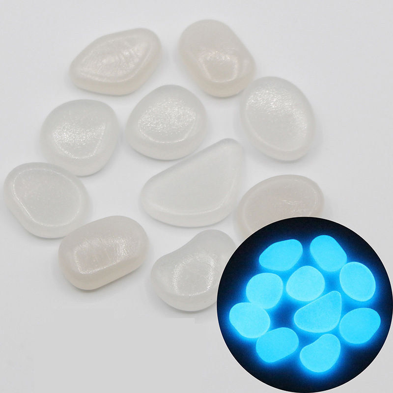 100-1000 x Glow in the Dark Pebbles Stone Shiny Home Garden Fish Tank Decor