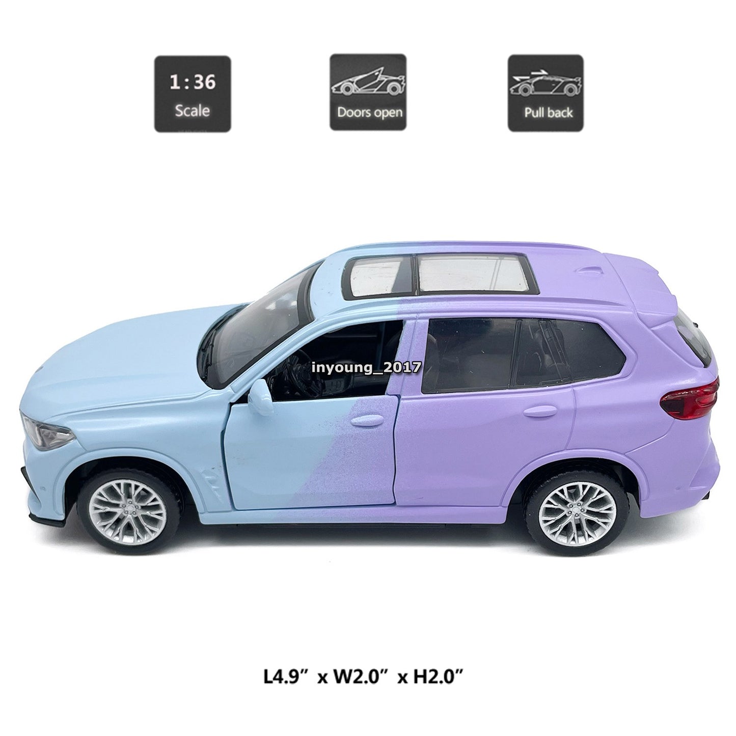 1/36 BMW X5 M Model Car Diecast Toy Cars Doors Open Pull Back Metal Vehicles