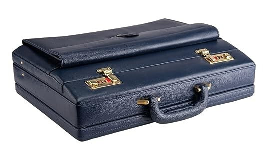 New Leather Travel Briefcase with Combination Lock Office Business Handbag