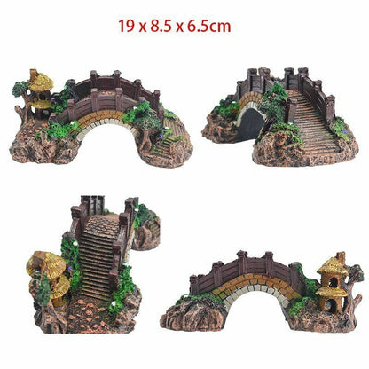 Aquarium Shipwreck Castle Decor Fish Tank Landscaping Ornament Plastic 15x7x13cm