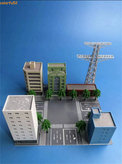 1/300 Scale City Scene Building Viaduct High-Rise Building Model Set Toy Prop