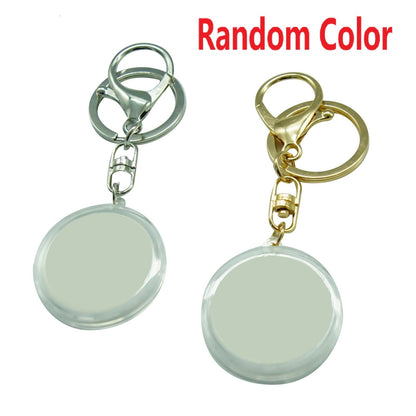 2PCS Coins Holder Keychain Capsule Storage Box Key Ring For 30mm Round Coin j