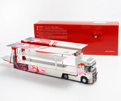 1:64 26CM KENGFAI Scania Transport Vehicles Maxwell 2 Deck Truck Diecast Model
