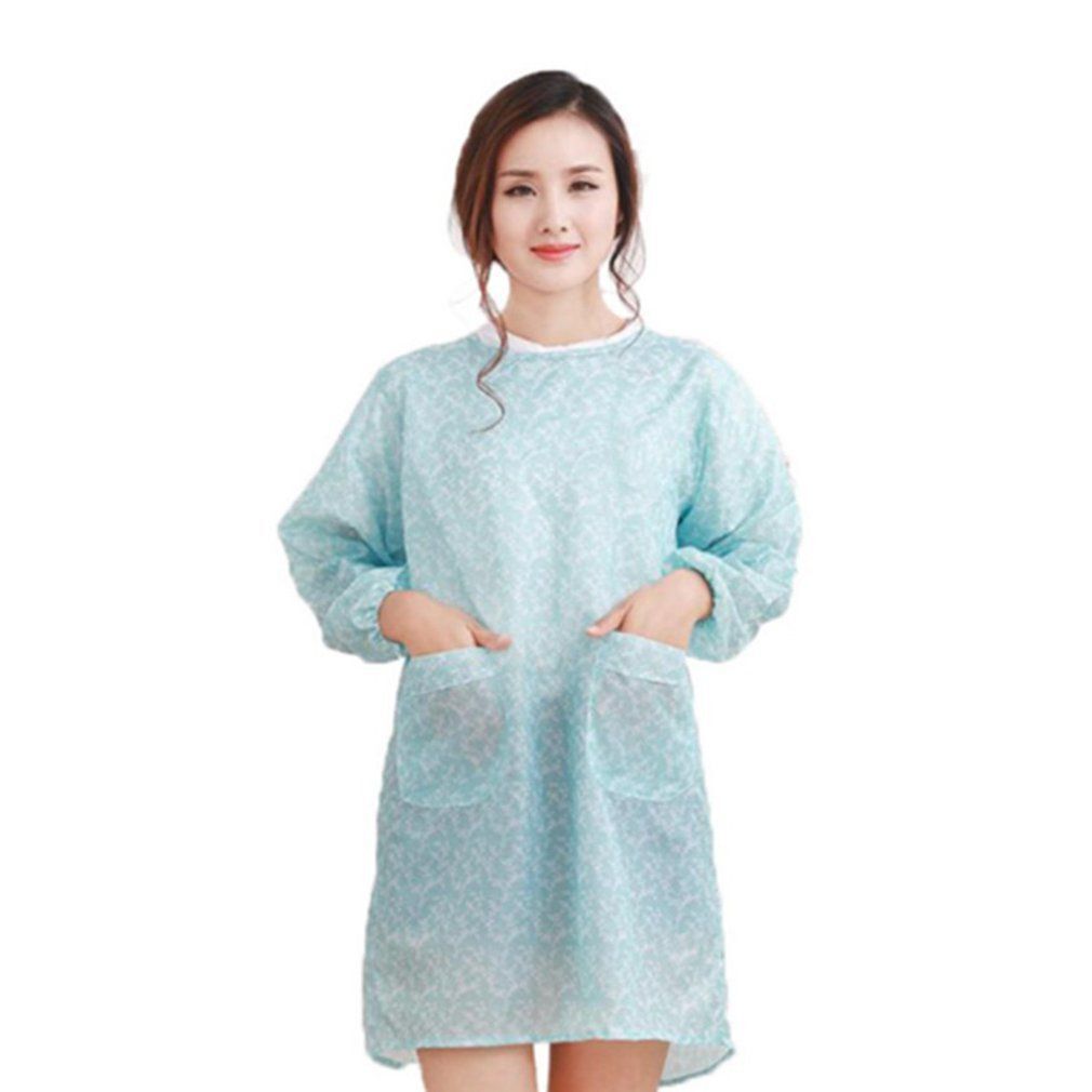 Aprons PVC Waterproof Fashion Home Kitchen Long-Sleeved Adult Unisex Smock Wears