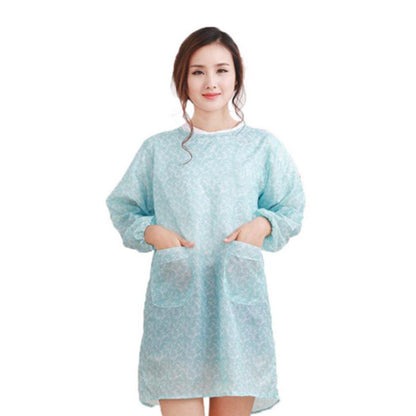 Aprons PVC Waterproof Fashion Home Kitchen Long-Sleeved Adult Unisex Smock Wears