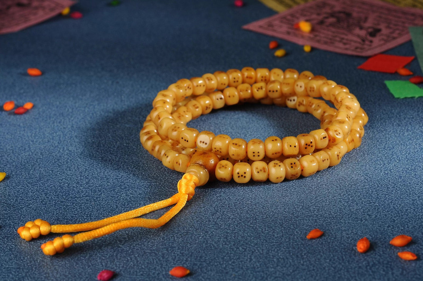 Handmade Tibetan Yak Bone Dice Beads Mala Prayer Beads for Meditation