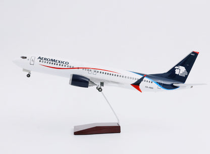 1:85 47CM AEROMEXICO BOEING 737 MAX Passenger Airplane Landing gear Resin Model