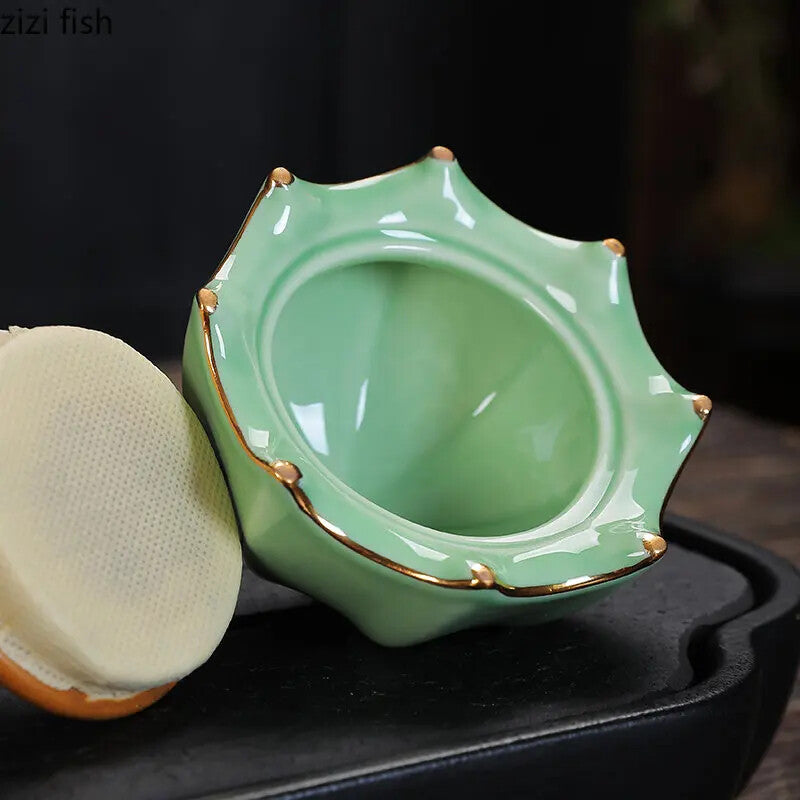 Simple Umbrella Shape Ceramic Tea Coffee Tin Sealed Jars Creative Home Kitchen