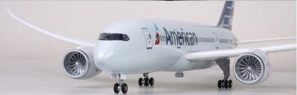 1:130 43CM American BOEING 787 Passenger Airplane Landing Gear Resin Plane Model