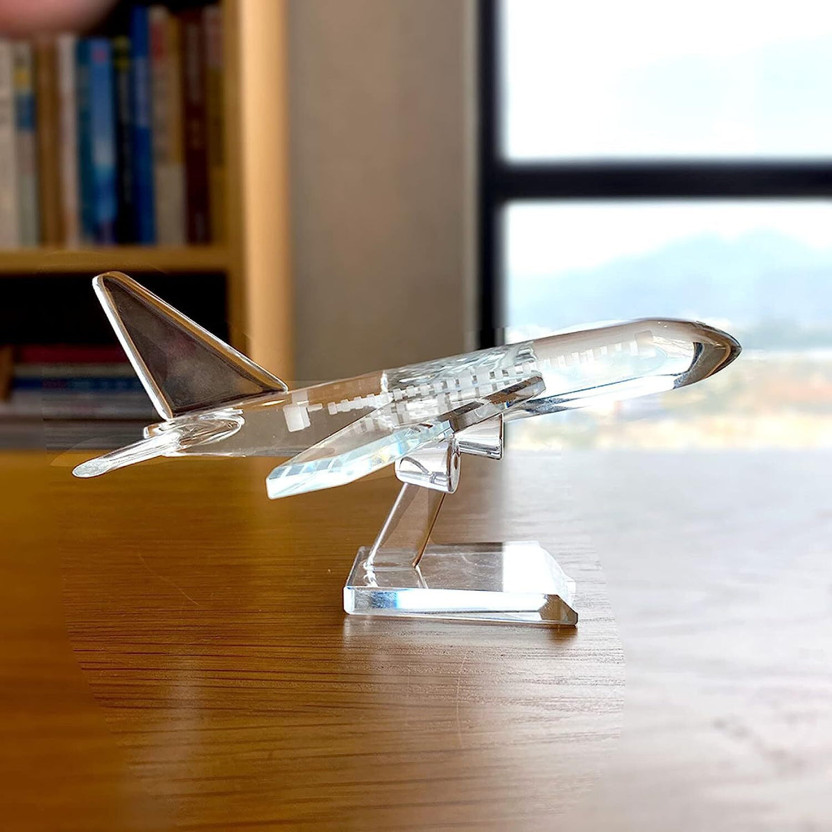Crystal Aircraft Model Figurines Glass Airplane Paperweight Ornament