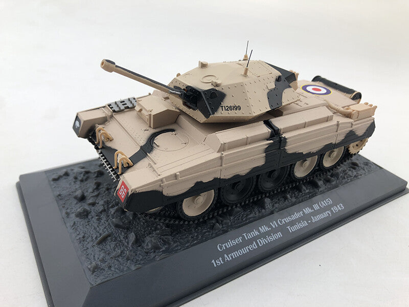 WWII TUNISIA CRUISER TANK MK VI CRUSADER MK III A15 1/43 DIECAST MODEL TANK