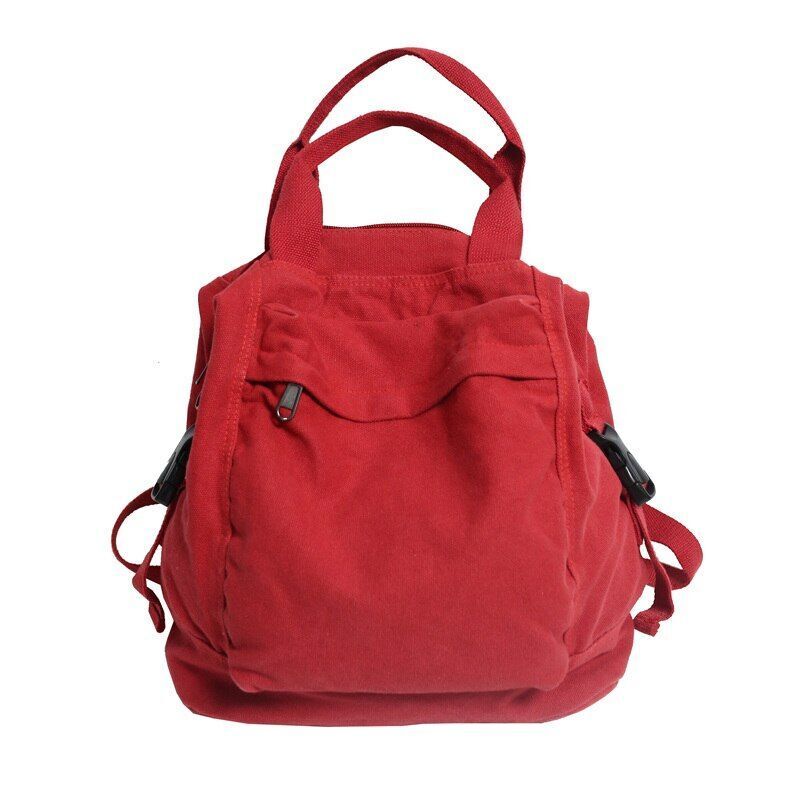 School Bag Shoulders Large Khaki Backpack Fashion Canvas College Computer Bags