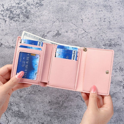 Wallet Cute Short Wallet Leather Small Purse Money Bag Card Holder 11.5x2x9 cm