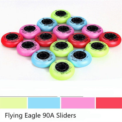 8 Pcs Skating Wheels 90A Sliders Inline Skates Slide Pink Red Blue Green 72/76mm