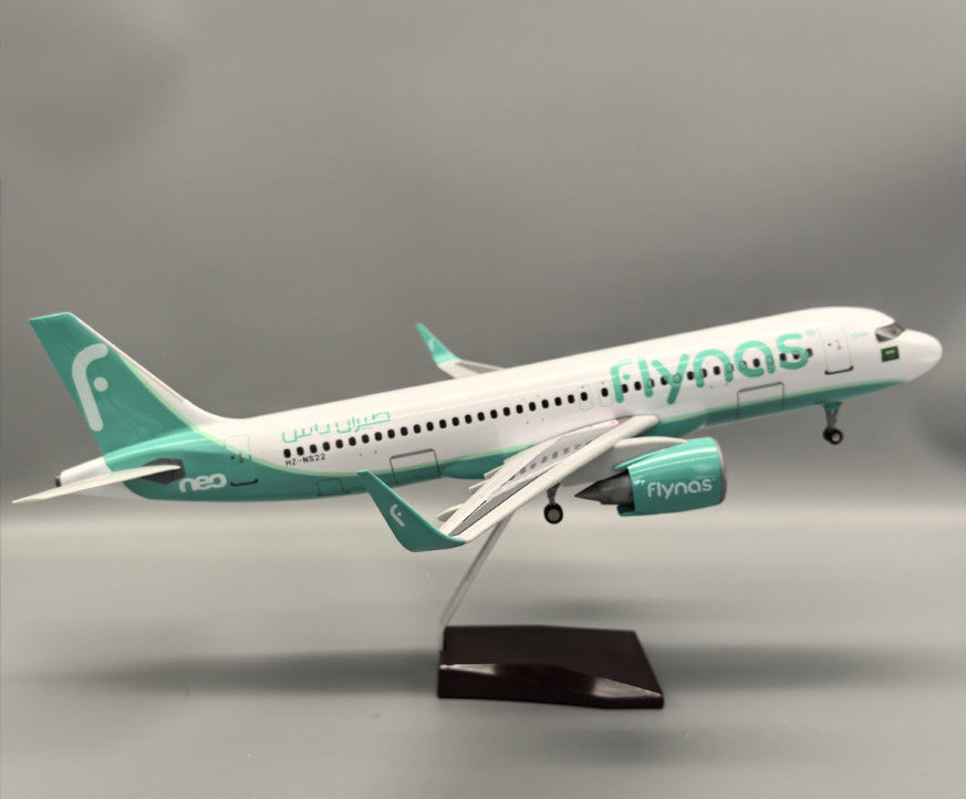 1:80 47CM Flynas AIRBUS A320neo Airplane Landing Gear Resin Aircraft Model