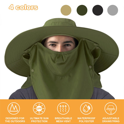 Wide Brim Sun Hat Breathable Bucket Cap Summer Fishing UV Protection Men Women
