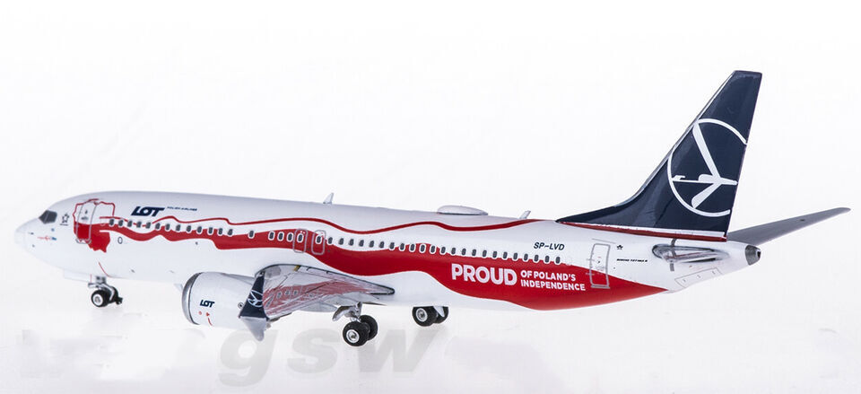 1:400 Phoenix LOT BOEING 737 MAX 8 Passenger Airplane Diecast Aircraft Model