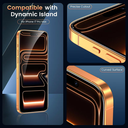 Compatible for 3 Pack Iphone 17 Pro Max Screen Protector with 1 Set Camera Lens