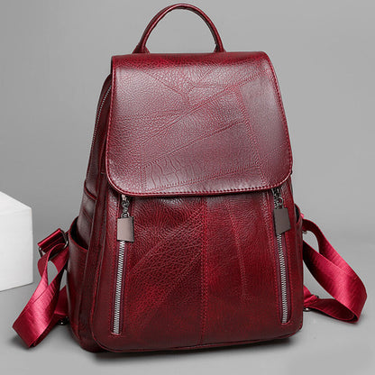 CELELA Soft Leather Backpack Women's Street Trend Wear Resistant Travel Bag