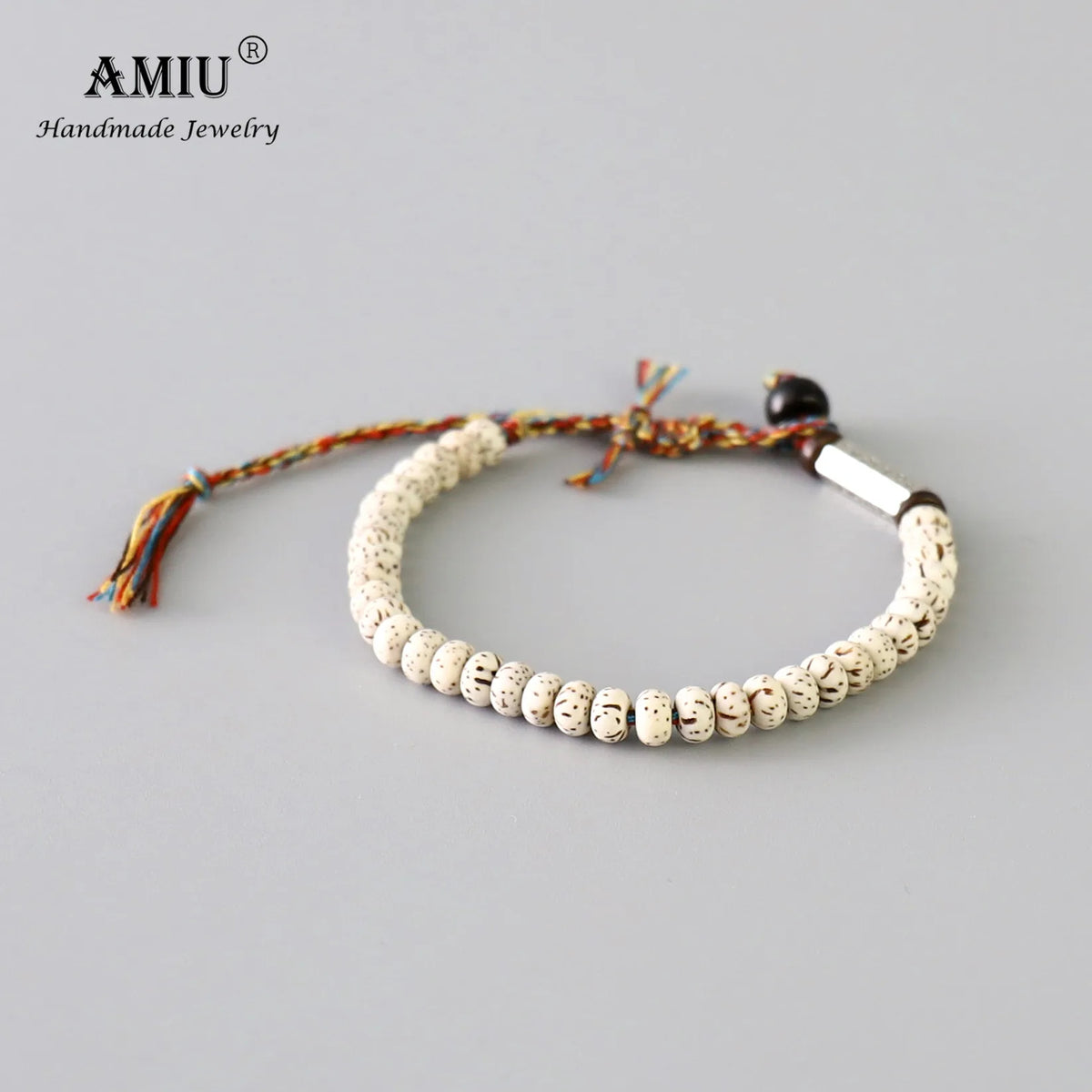 Natural Bodhi Beads Tibetan Buddhist Braided Cotton Thread LuckKnots Bracelet