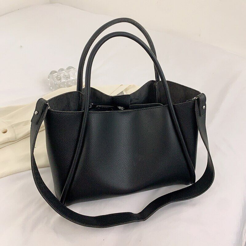 2piece/set Pu Leather Women's Handbags Ladies Tote Women Shoulder Crossbody Bag