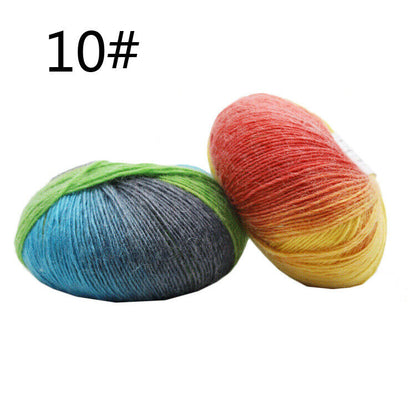 Hot Sale 50g Crochet soft Rainbow Dyeing Wool Yarn Crafts Hand Knitting Yarn