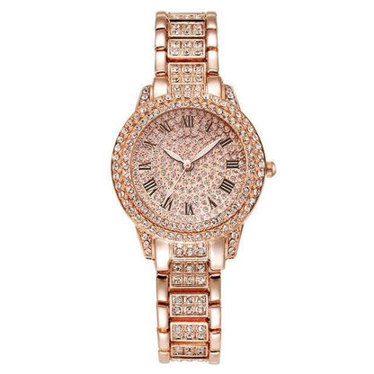 Reloj De Cuarzo Con Diamantes Para Mujer Pulsera Elegante Femenina De Marca Lujo