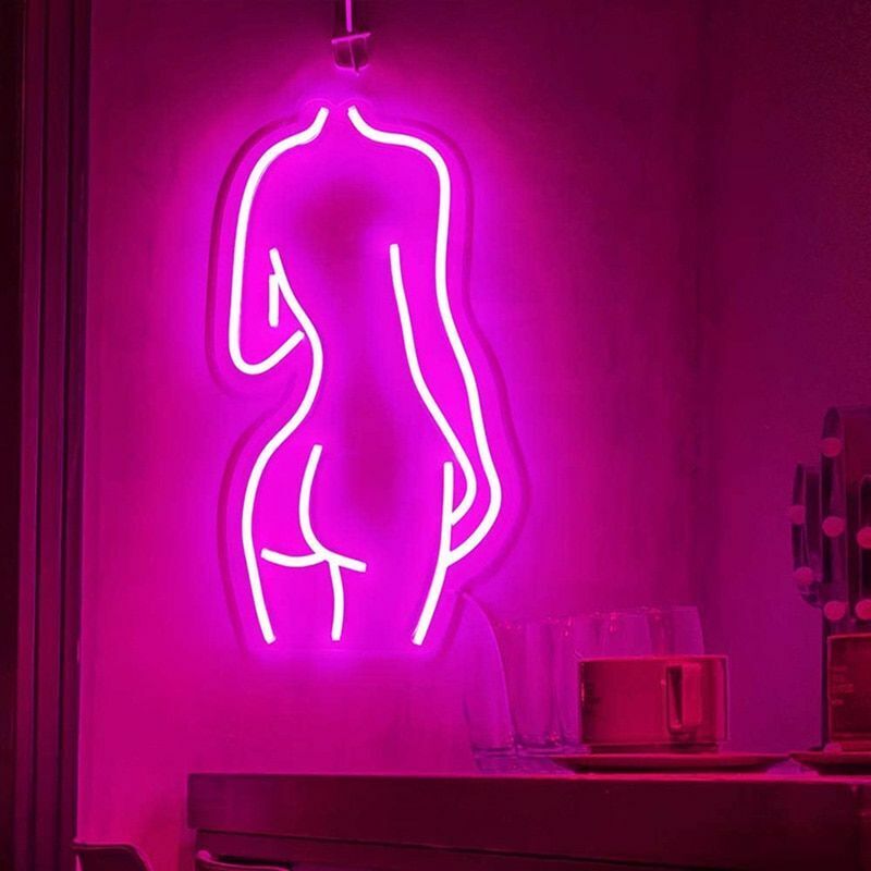 LED Neon Lights Lady Sign Wall Hanging Bar Pub Decors Artwork Acrylic 50x26.4cm