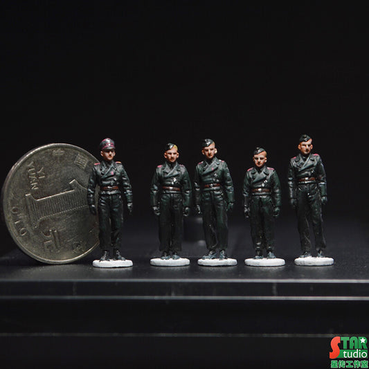 1/72 5Pcs/Set Alloy German Weitmann Tiger Tank S04 Vehicle Crew Soldier Model