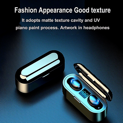 TWS Wireless Earbuds Bluetooth 5.0 Waterproof Headset Headphones With Power Bank