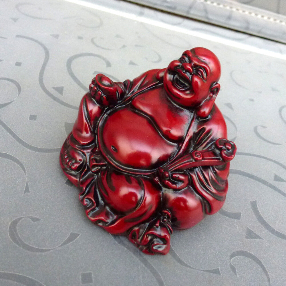 2.5"Resin Buddha Statue Laughing Maitreya Figurine Feng Shui Luck Decoration
