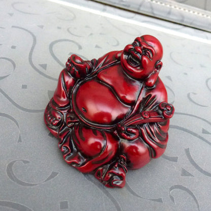 2.5"Resin Buddha Statue Laughing Maitreya Figurine Feng Shui Luck Decoration