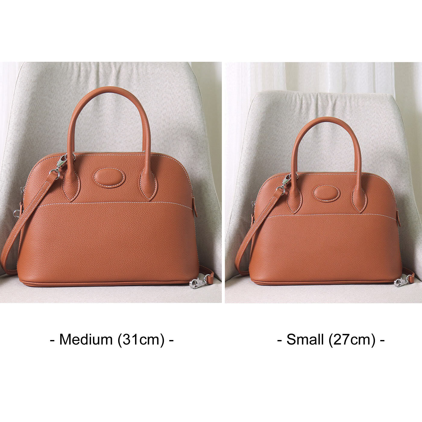 18/27/31 Real Leather Bowling Tote Purse Handbag Shoulder Bag Fashion Crossbody