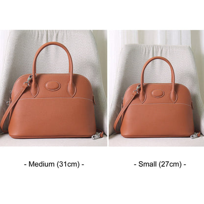 18/27/31 Real Leather Bowling Tote Purse Handbag Shoulder Bag Fashion Crossbody