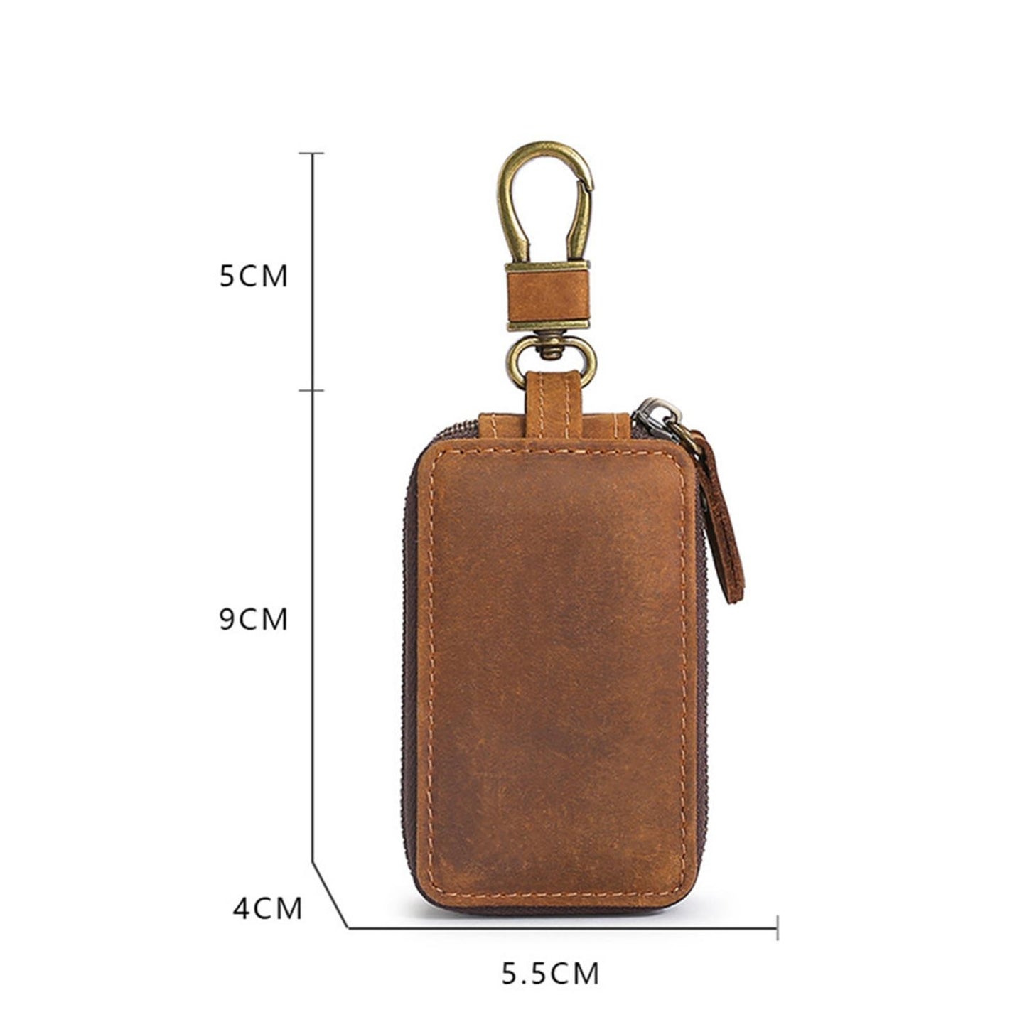 Genuine Leather Key Wallet Keychain Zipper Men Car Key Holder Case Pouch Bag