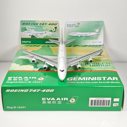 1:400 Geministar EVA AIR BOEING 747-400 Flap Down Airplane Diecast Plane Model