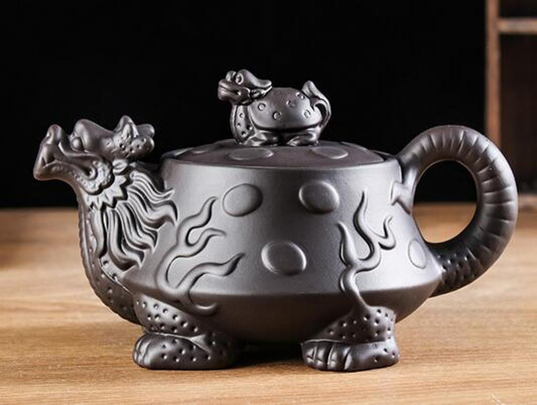 450ml Chinese Yixing Purple Clay Turtle Dragon Teapot Kung Fu Tea Set Kettle