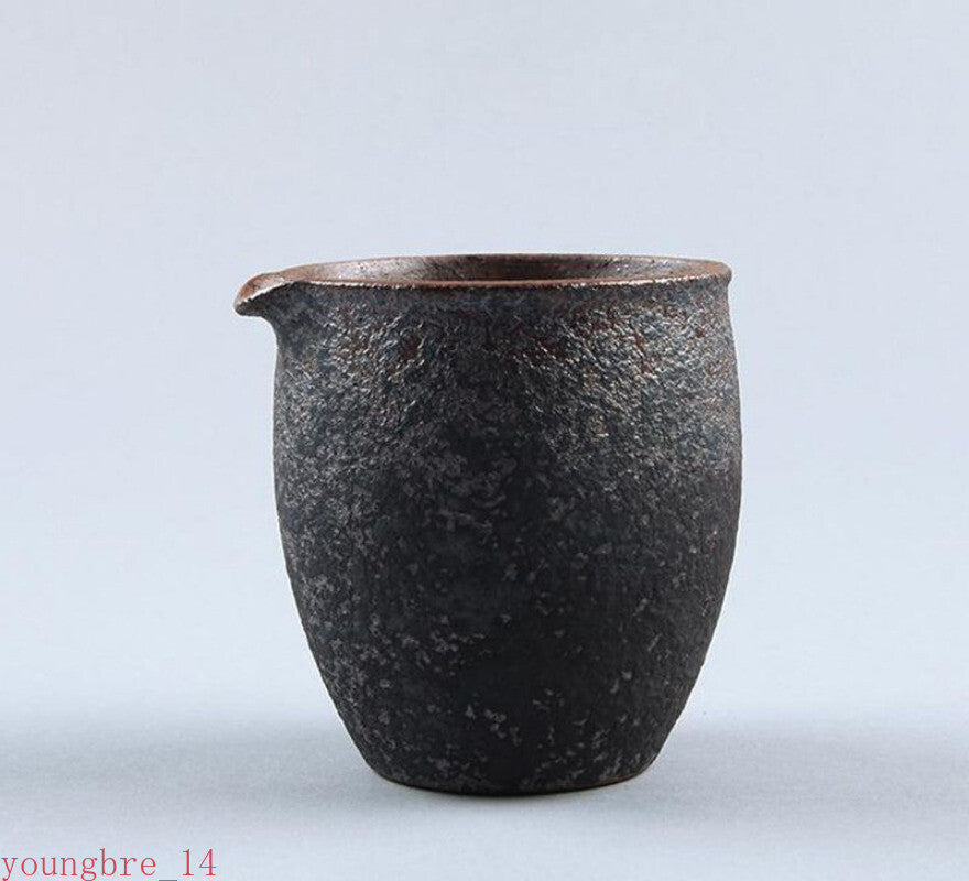 Simple Rust Glaze Firewood Ceramic Tea Pitcher Retro Tea Dispenser Equal Cup